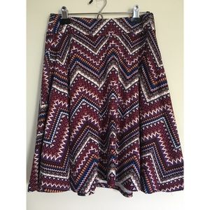 ReneeC Aztec print flowy skirt
